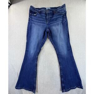 BKE Women's 36x33.5 Blue Gabby Curvy High Rise Flare Leg Denim Jeans Western Fit